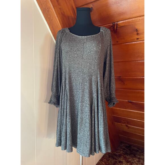 NWT Anthropologie Daily Practice Ribbed Grey Mini Dress sz M - Picture 1 of 6